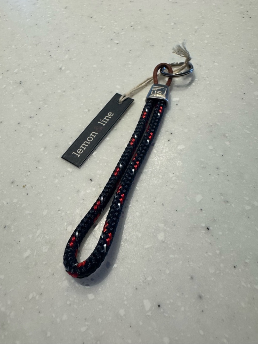 Black & Red Braided Key Loop by Lemon and Line X US SAILING collab